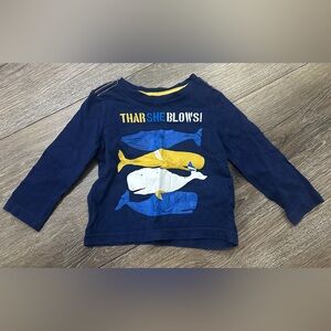 Crazy 8 Baby 12-18M “Thar She Blows” Whale Long Sleeve Shirt